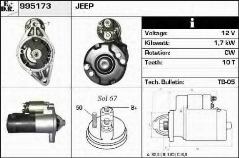 EDR 995173 - Стартер autospares.lv