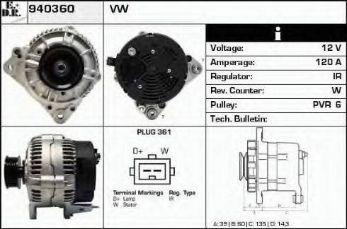 EDR 940360 - Генератор autospares.lv