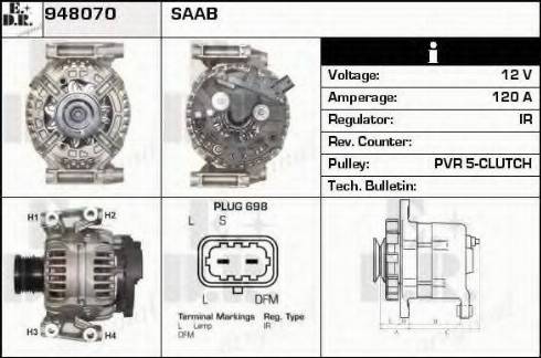 EDR 948070 - Генератор autospares.lv