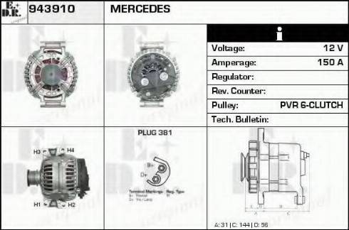 EDR 943910 - Генератор autospares.lv