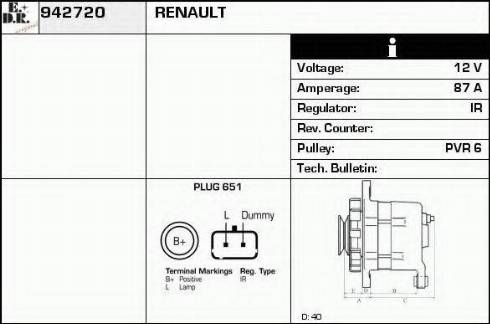 EDR 942720 - Генератор autospares.lv