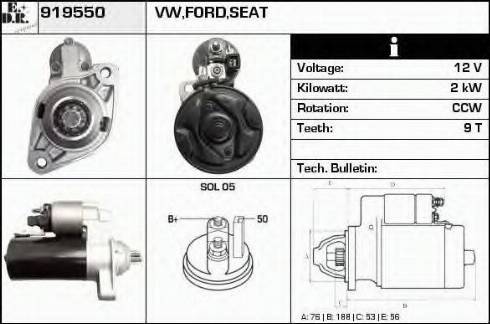 EDR 919550 - Стартер autospares.lv