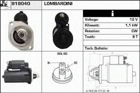 EDR 919040 - Стартер autospares.lv