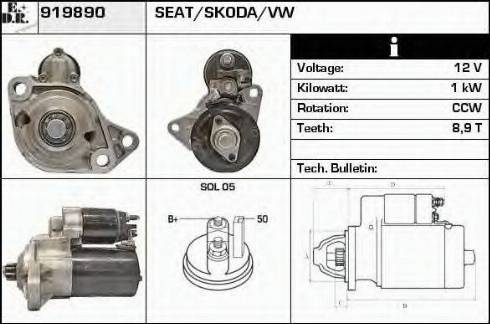 EDR 919890 - Стартер autospares.lv