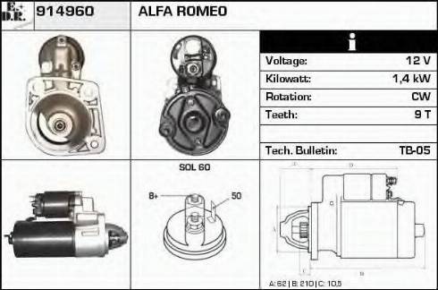 EDR 914960 - Стартер autospares.lv