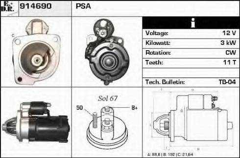 EDR 914690 - Стартер autospares.lv