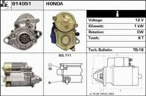 EDR 914051 - Стартер autospares.lv