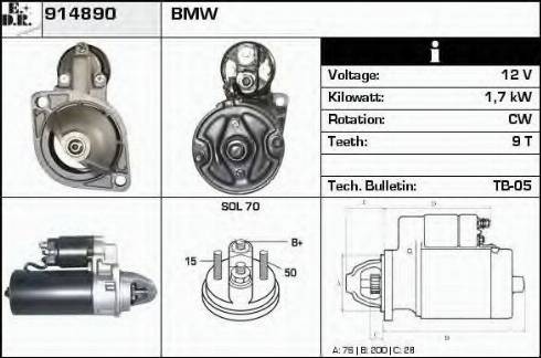 EDR 914890 - Стартер autospares.lv