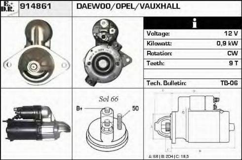 EDR 914861 - Стартер autospares.lv