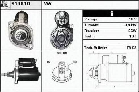 EDR 914810 - Стартер autospares.lv