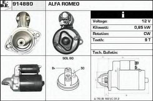 EDR 914880 - Стартер autospares.lv