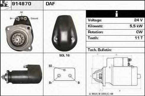 EDR 914870 - Стартер autospares.lv