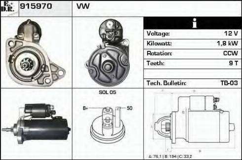 EDR 915970 - Стартер autospares.lv