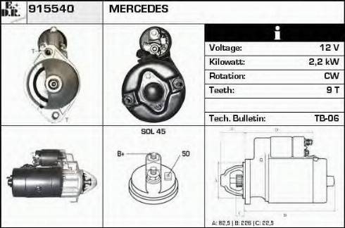 EDR 915540 - Стартер autospares.lv