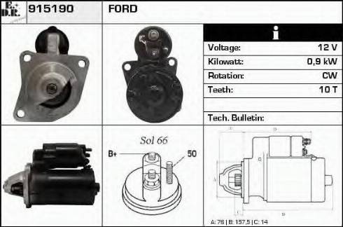 EDR 915190 - Стартер autospares.lv