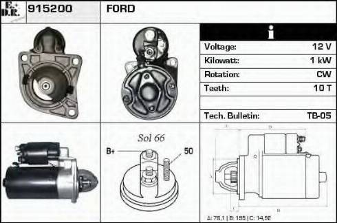 EDR 915200 - Стартер autospares.lv