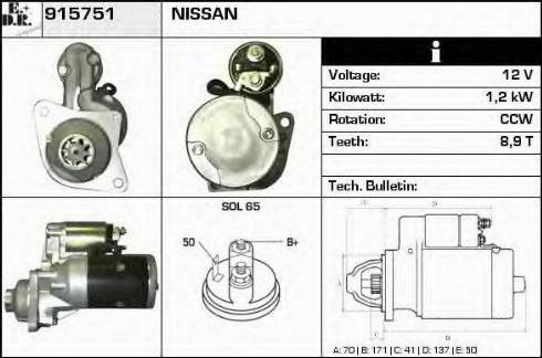 EDR 915751 - Стартер autospares.lv