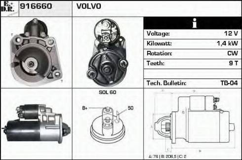 EDR 916660 - Стартер autospares.lv