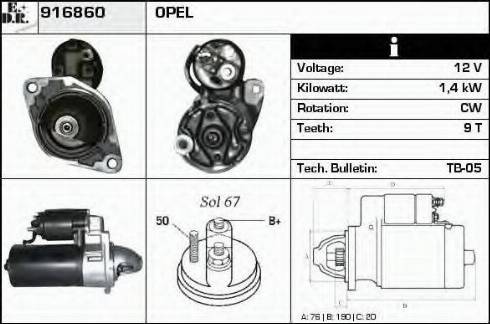 EDR 916860 - Стартер autospares.lv