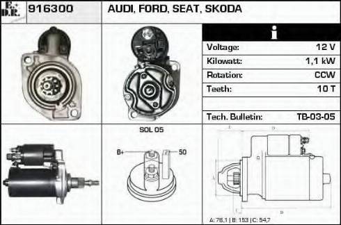 EDR 916300 - Стартер autospares.lv