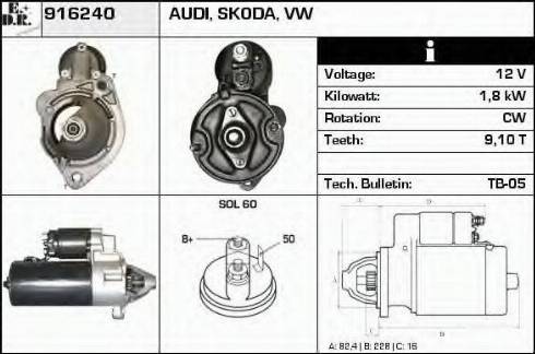 EDR 916240 - Стартер autospares.lv