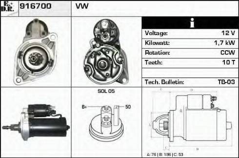 EDR 916700 - Стартер autospares.lv