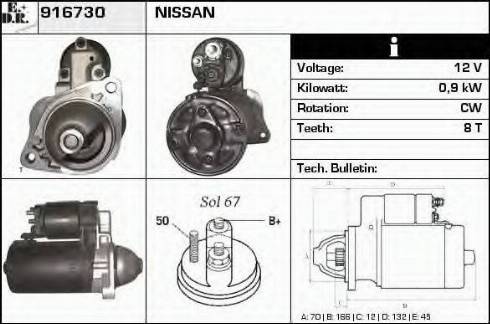 EDR 916730 - Стартер autospares.lv