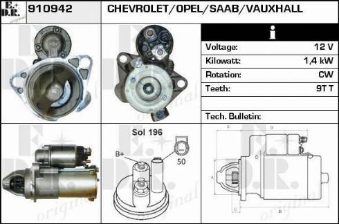 EDR 910942 - Стартер autospares.lv