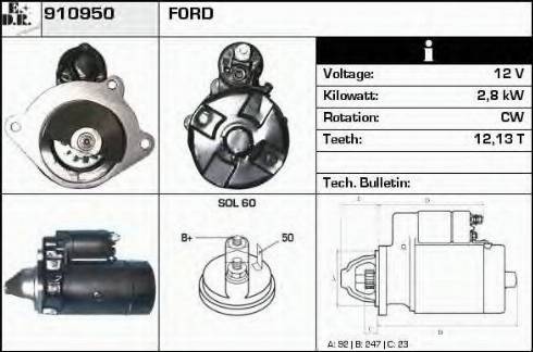 EDR 910950 - Стартер autospares.lv