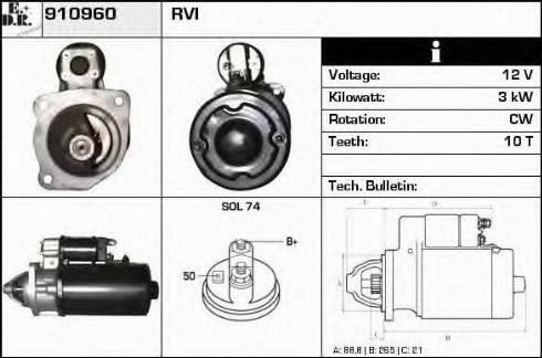 EDR 910960 - Стартер autospares.lv