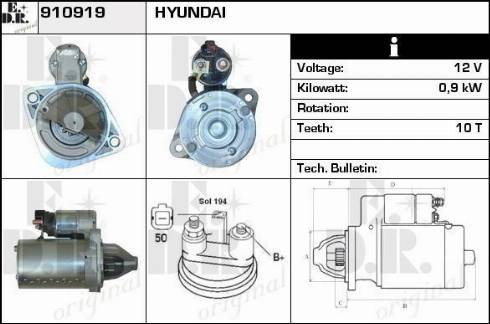 EDR 910919 - Стартер autospares.lv