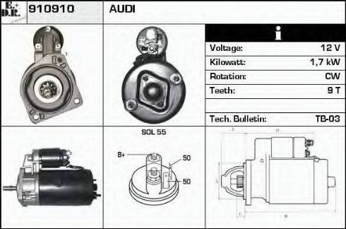 EDR 910910 - Стартер autospares.lv