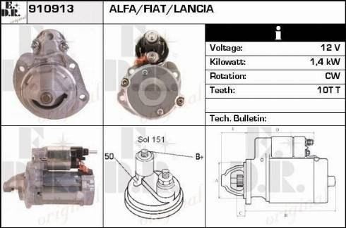 EDR 910913 - Стартер autospares.lv