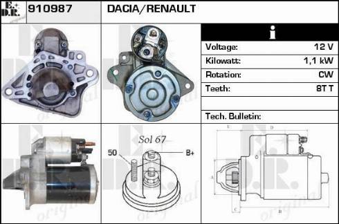 EDR 910987 - Стартер autospares.lv