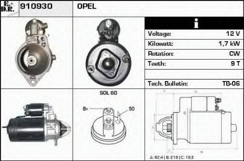 EDR 910930 - Стартер autospares.lv