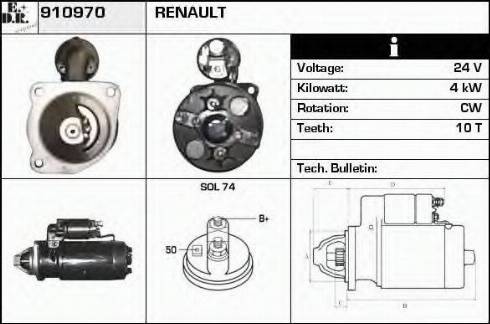 EDR 910970 - Стартер autospares.lv