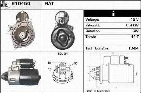 EDR 910450 - Стартер autospares.lv