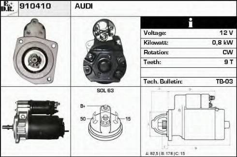 EDR 910410 - Стартер autospares.lv