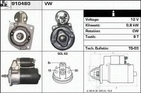 EDR 910480 - Стартер autospares.lv