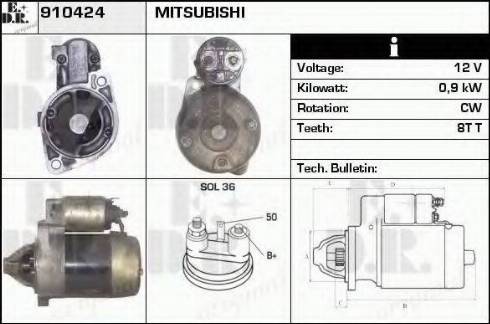 EDR 910424 - Стартер autospares.lv