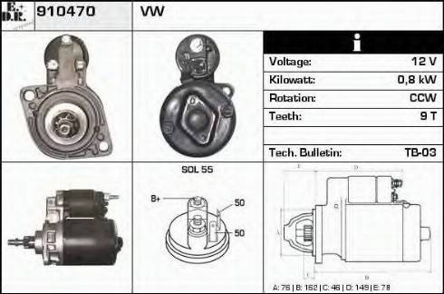 EDR 910470 - Стартер autospares.lv