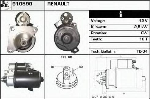 EDR 910590 - Стартер autospares.lv