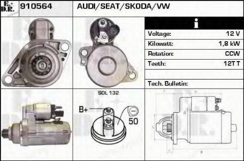 EDR 910564 - Стартер autospares.lv