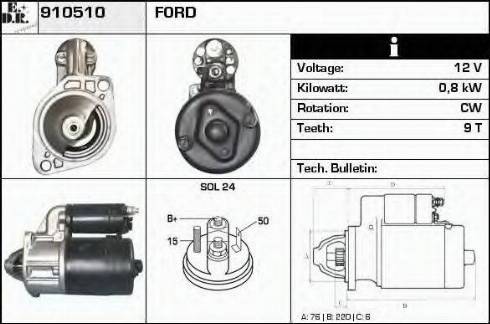 EDR 910510 - Стартер autospares.lv