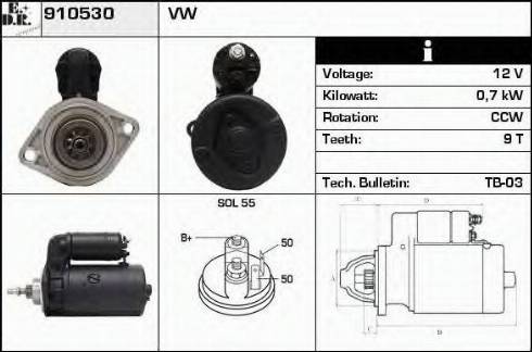 EDR 910530 - Стартер autospares.lv