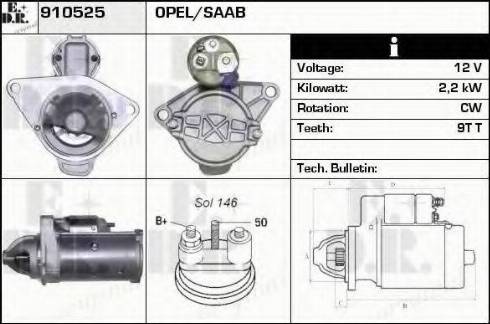 EDR 910525 - Стартер autospares.lv