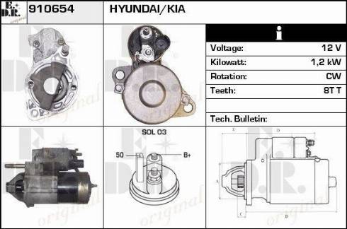 EDR 910654 - Стартер autospares.lv