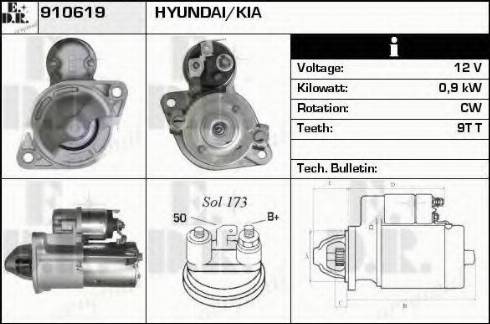 EDR 910619 - Стартер autospares.lv