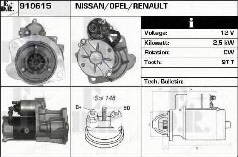 EDR 910615 - Стартер autospares.lv