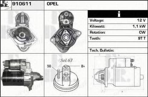 EDR 910611 - Стартер autospares.lv